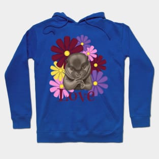 Love. Otter with flowers. Hoodie